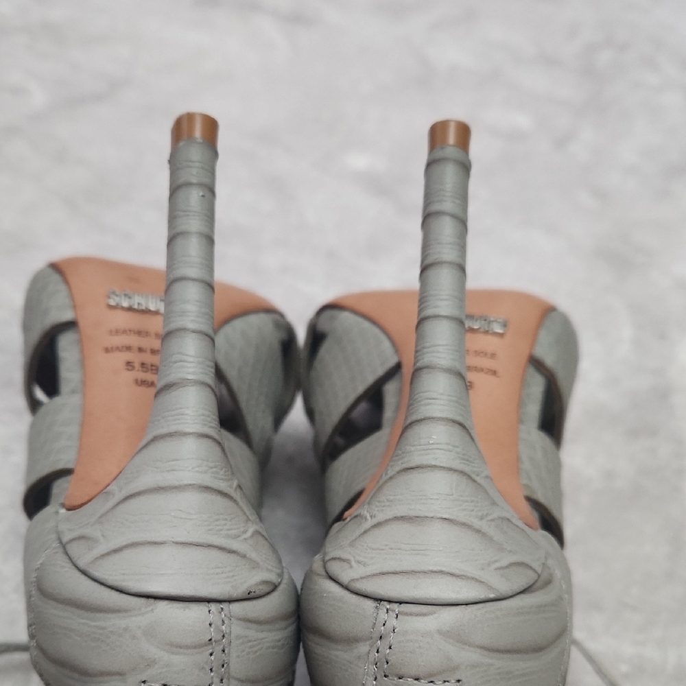 Schutz Elegant Gray Lace-Up Heels - Picture 5 of 7